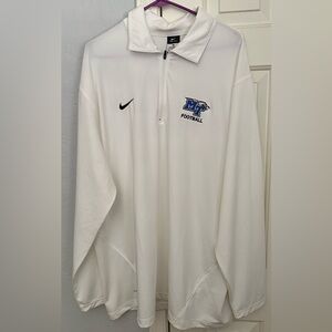 Nike White Pullover with Blue and Black MT Football Logo